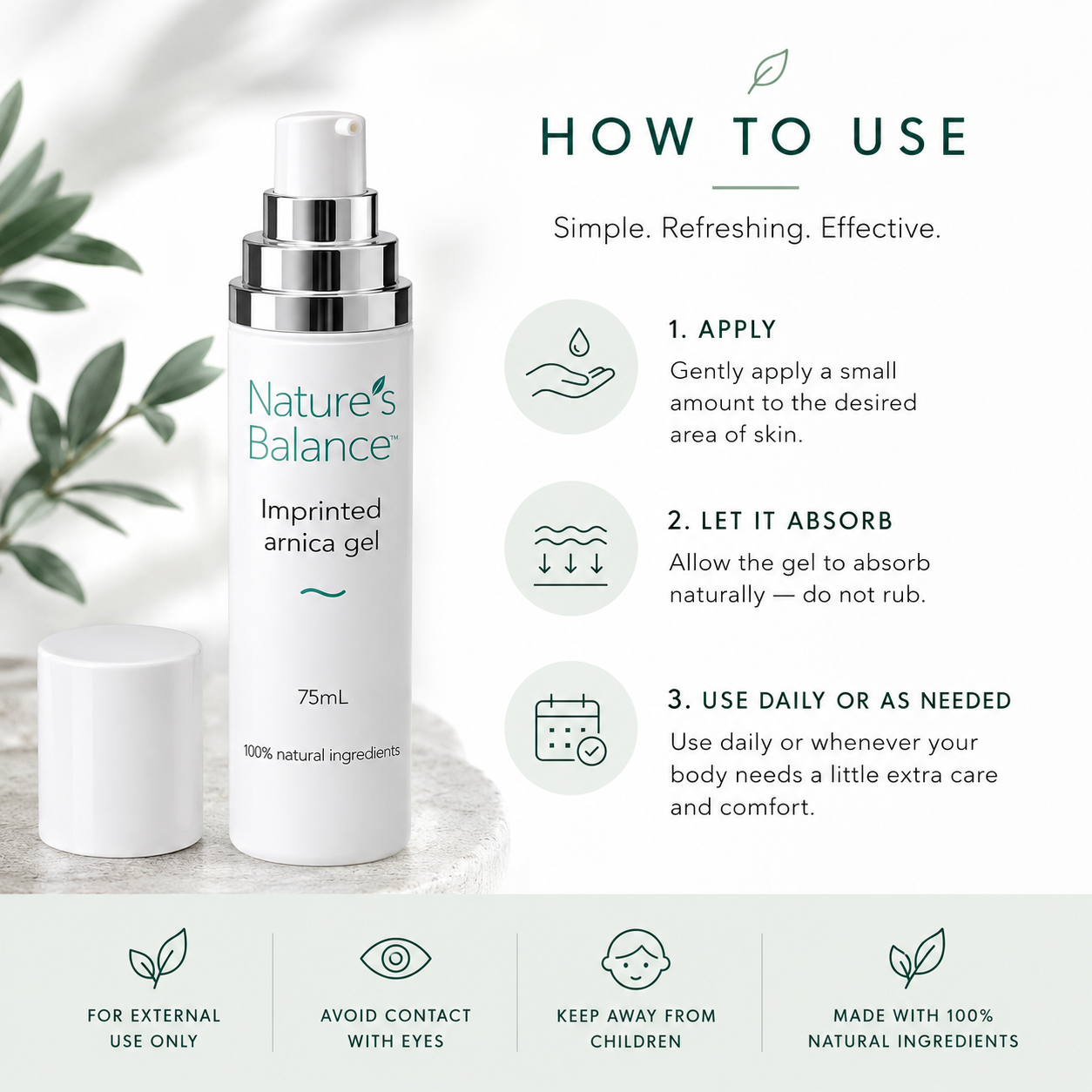 Imprinted Pain Relief Gel with Arnica